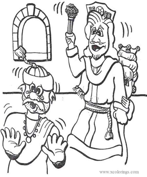 Free Ahasuerus in Purim Day Coloring Pages printable