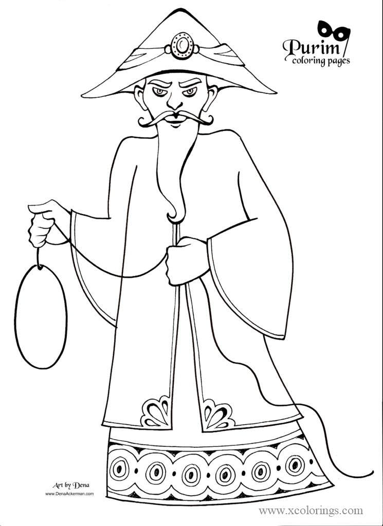 Free Haman And Lasso of Purim Coloring Pages printable