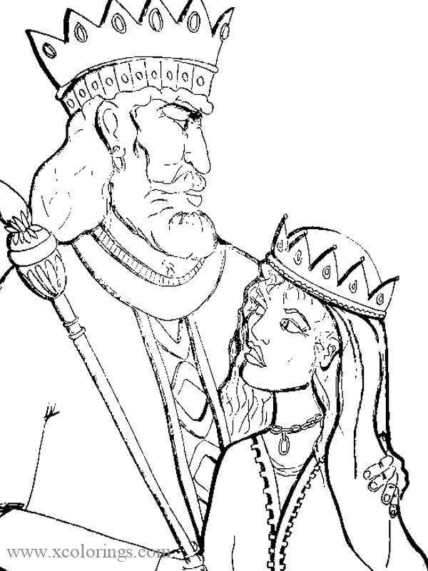 Free King of Persia and Queen Esther in Purim Coloring Pages printable