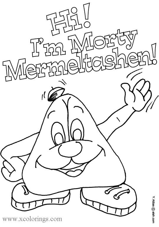Free Purim Coloring Pages Morty Mermeltashen printable