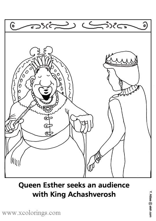 Free Purim Esther and Achashverosh Coloring Pages printable