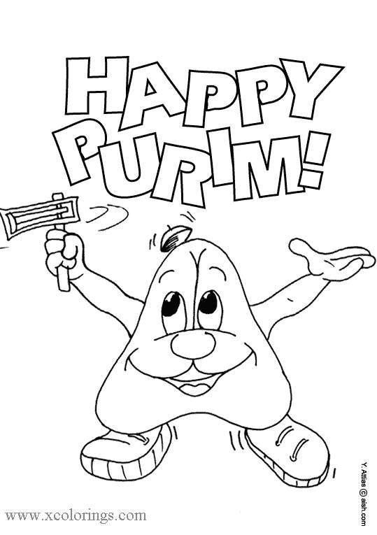 Free Purim Grogger Coloring Pages printable