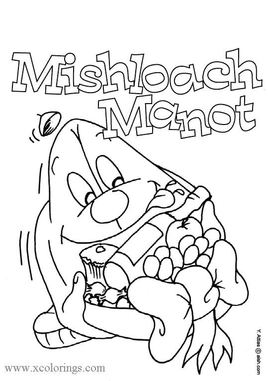 Free Purim Mishloach Manot Coloring Pages printable