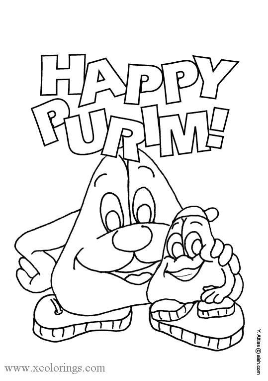 Free Purim Morty and Son Coloring Pages printable