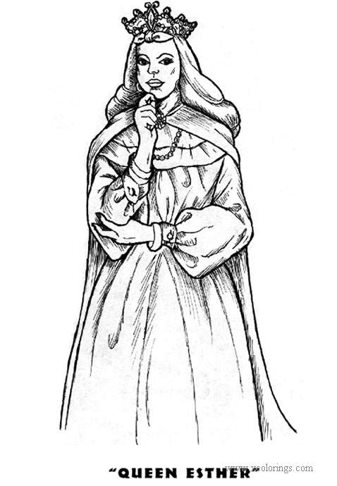 Free Queen Esther of Purim Coloring Pages printable