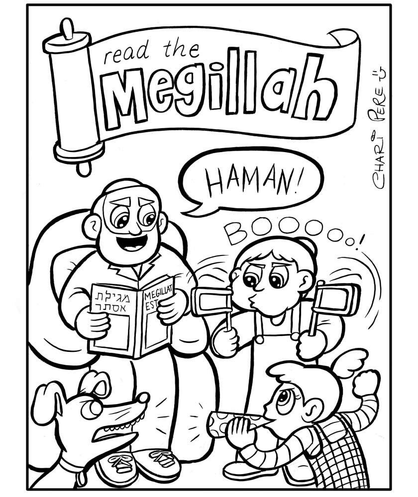 Free Read The Megillah in Purim Coloring Pages printable