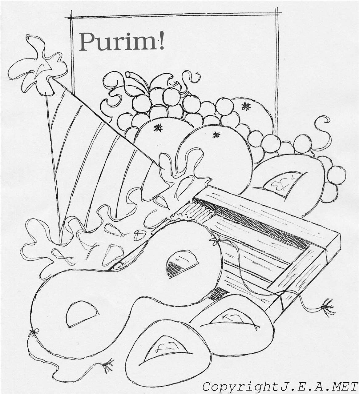Free Things of Purim Coloring Pages printable