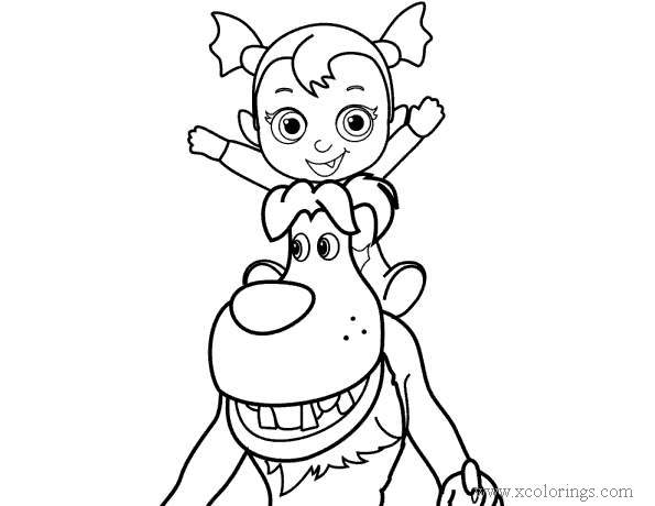 Free Vampirina Playing with Dog Coloring Pages printable