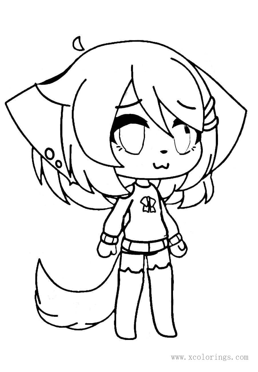 Girl with Tail from Gacha Life Coloring Pages - XColorings.com