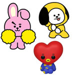 BT21 CHIMMY TATA and COOKY