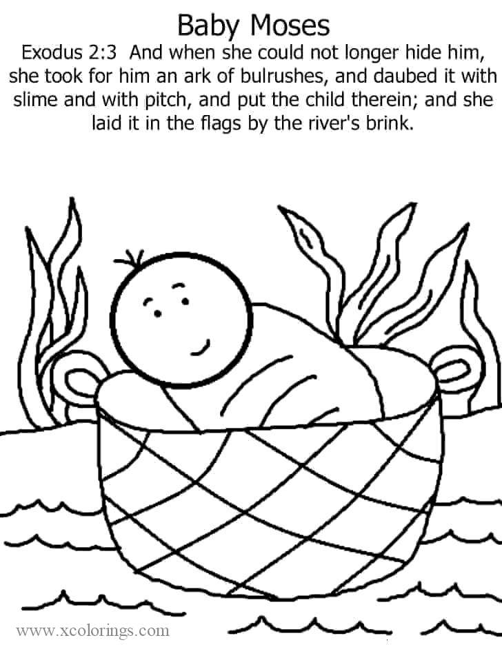 Free Baby Moses from Pesach Coloring Pages printable