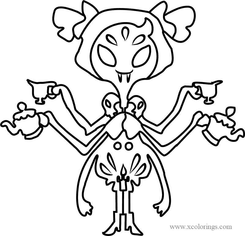 Free How to Draw Undertale Muffet Coloring Pages printable