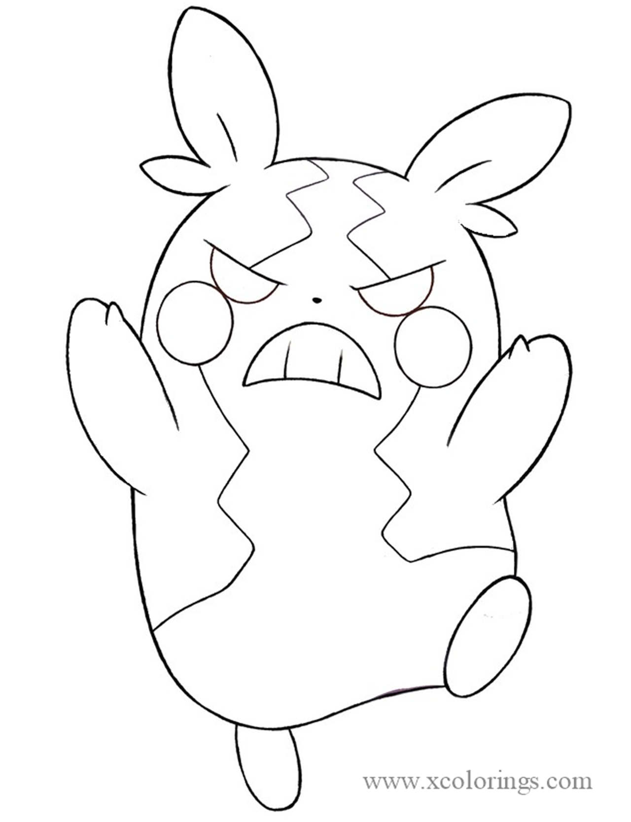 Free Morpeko Angry mode from Pokemon Sword and Shield Coloring Pages printable