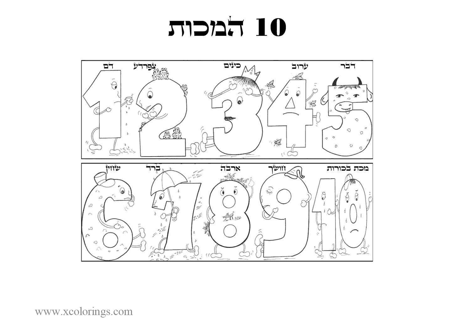 Free Passover 10 Plagues Coloring Pages printable