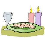 Passover Candles and Bread