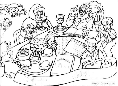 Free Passover Family Coloring Pages printable