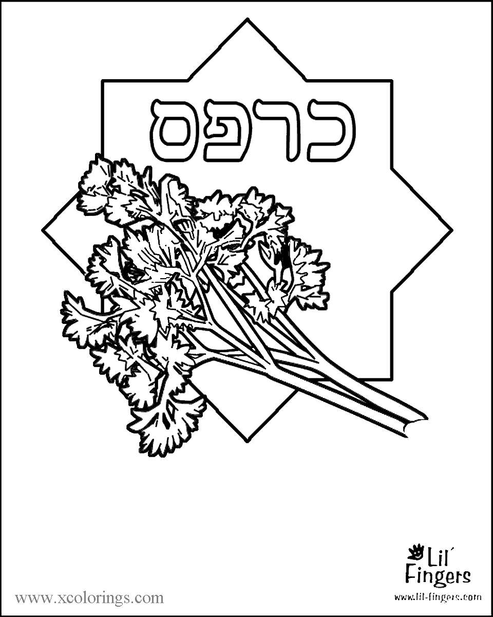 Free Passover Karpas Coloring Pages printable