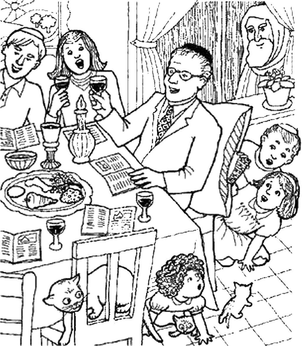 Pesach Feast Coloring Pages XColorings