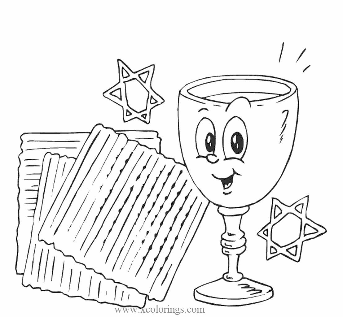 Free Pesach Matzoth and Drink Coloring Pages printable
