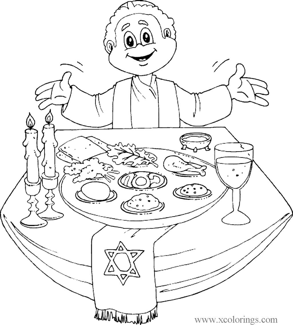 Free Pesach Seder Set Coloring Pages printable