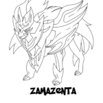 Zacian from Pokemon Sword and Shield Coloring Pages - XColorings.com