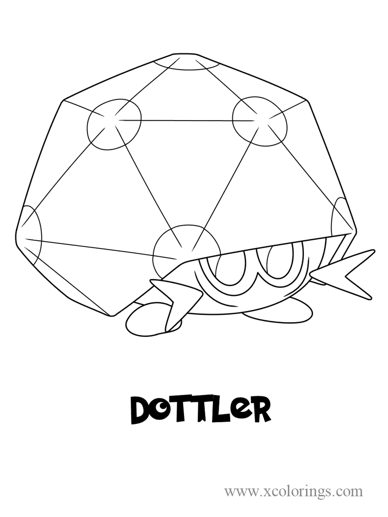 Free Pokemon sword and shield Dottler Coloring Pages printable