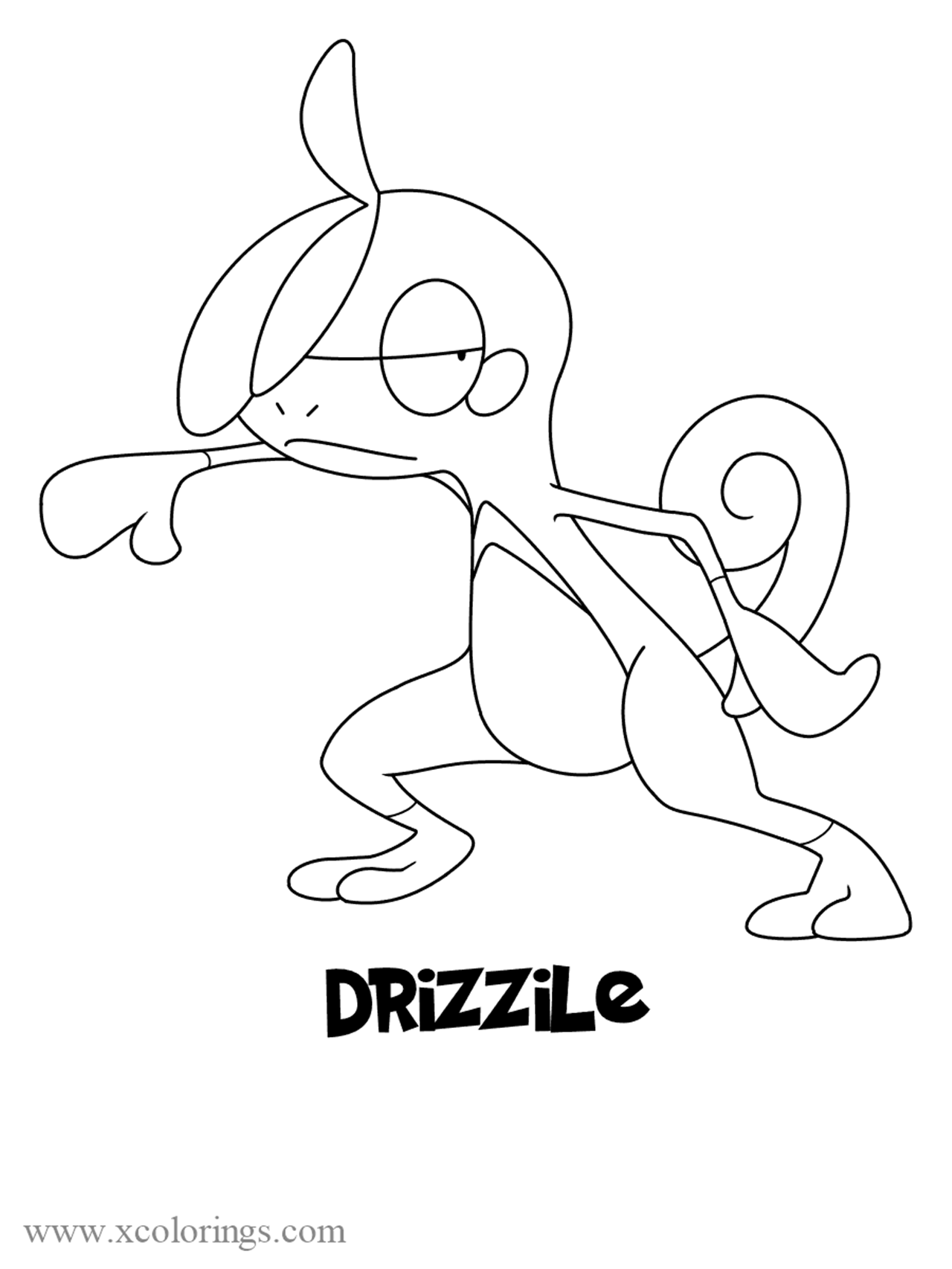 Free Pokemon sword and shield Drizzile Coloring Pages printable