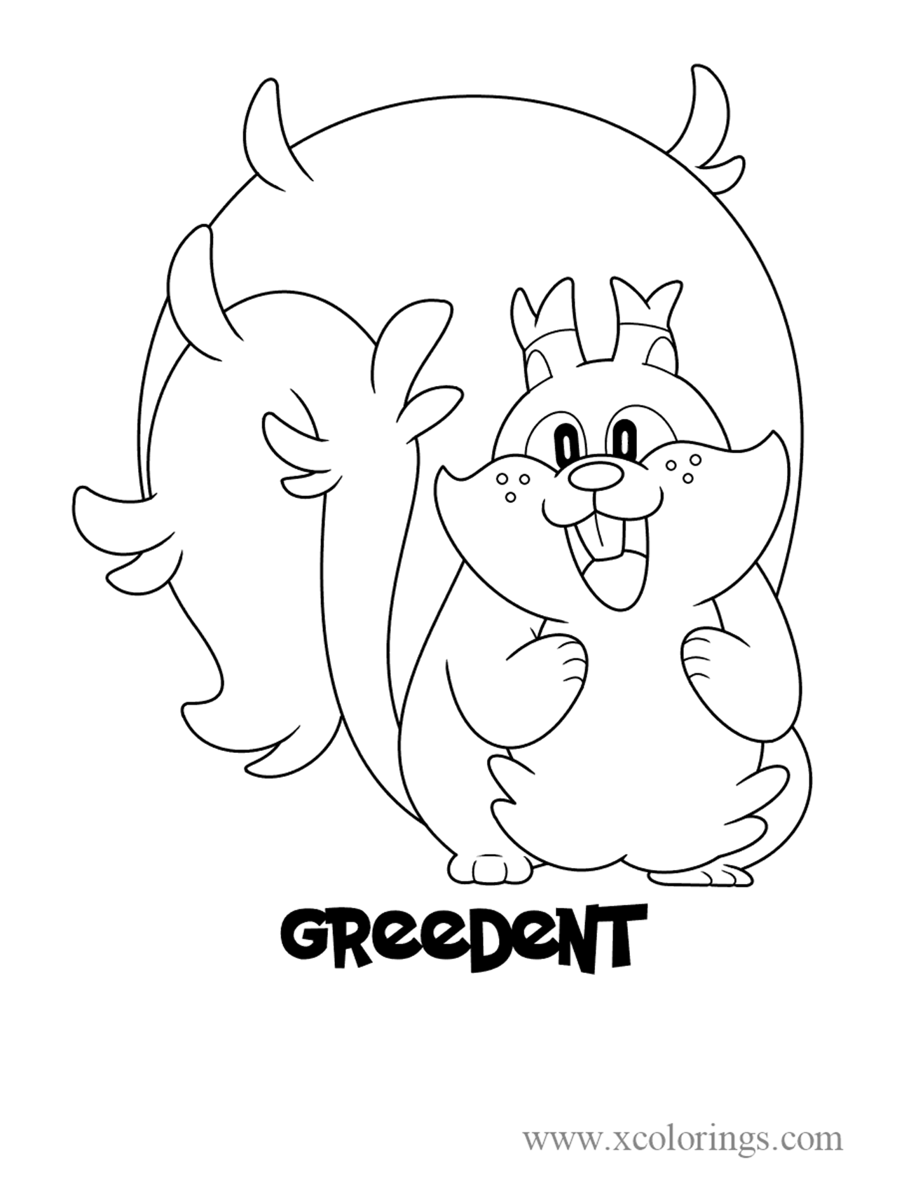 Free Pokemon sword and shield Greedent Coloring Pages printable