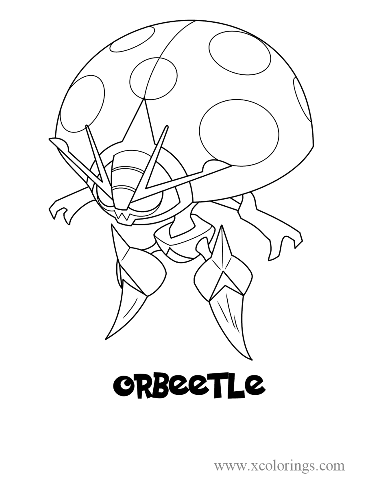 Free Pokemon sword and shield Orbeetle Coloring Pages printable