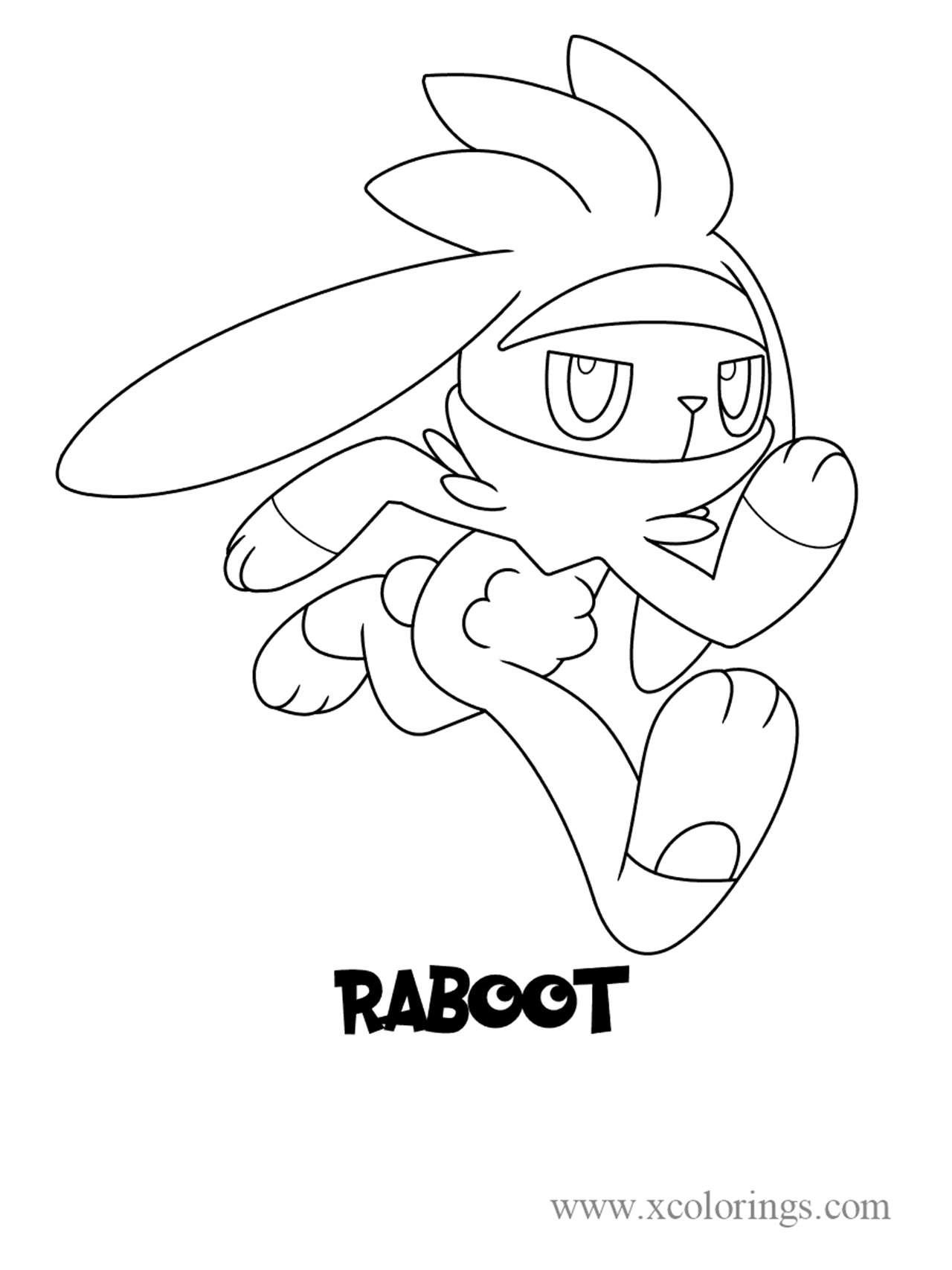 Free Pokemon sword and shield Raboot Coloring Pages printable