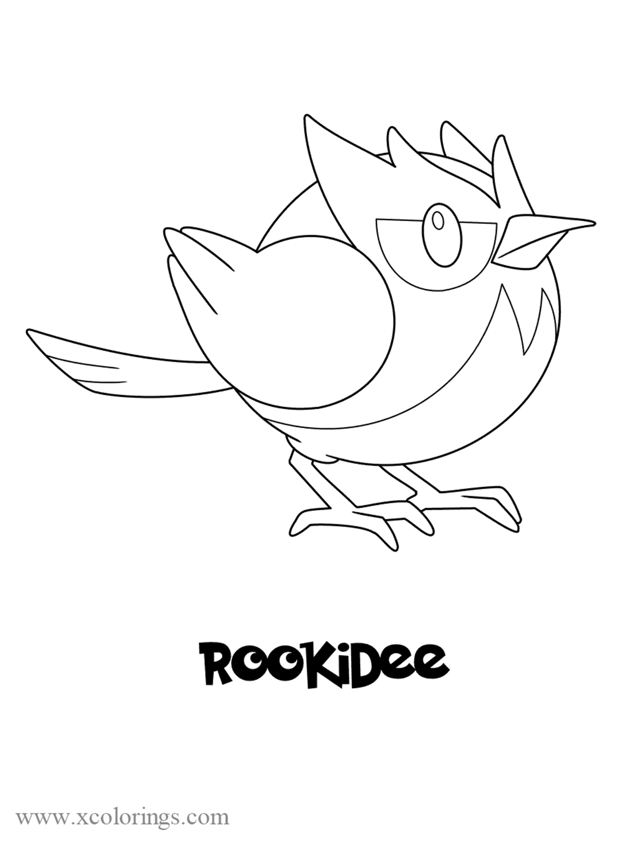 Free Pokemon sword and shield Rookidee Coloring Pages printable