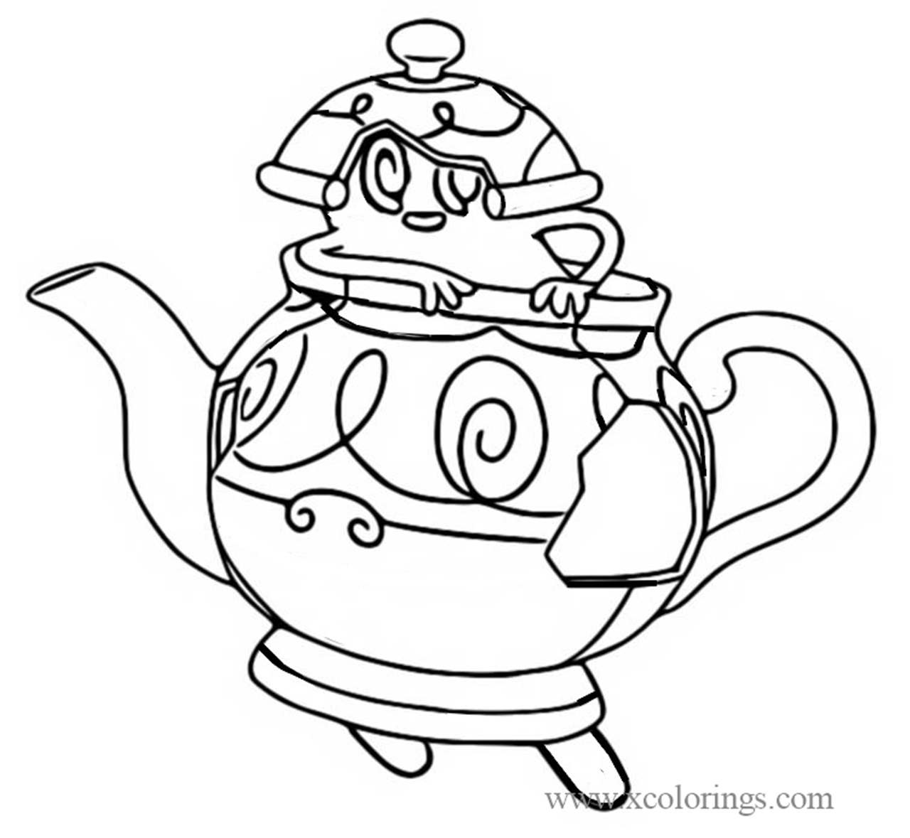 Free Polteageist from Pokemon Sword and Shield Coloring Pages printable