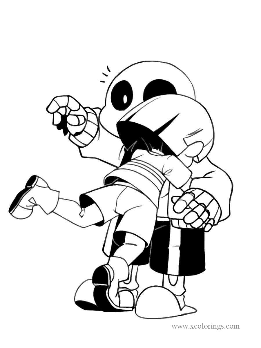 Free Undertale Frisk and Sans Coloring Pages printable