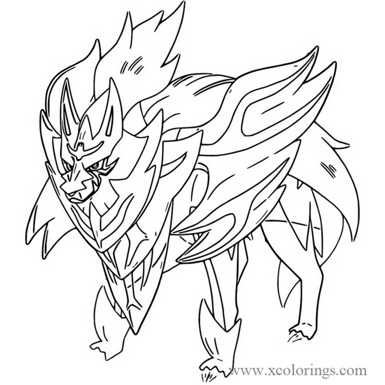 Zamazenta from Pokemon Sword and Shield Coloring Pages - XColorings.com