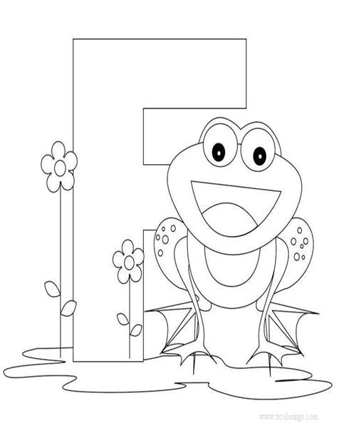 Free Alphabet F for Frog Coloring Pages printable