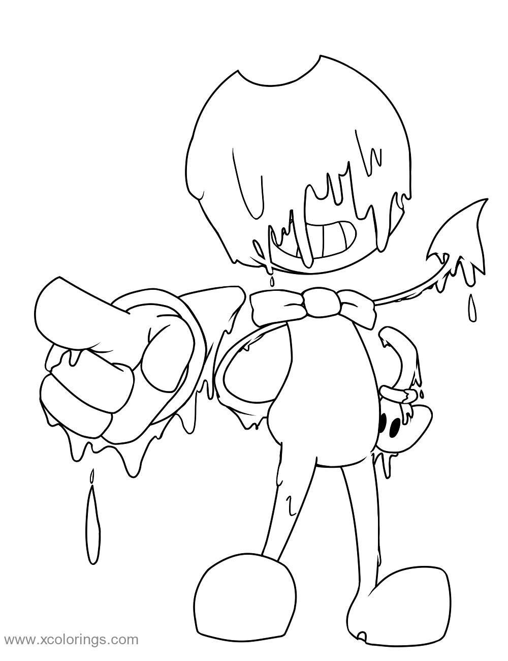 Bendy is Melting Coloring Pages - XColorings.com