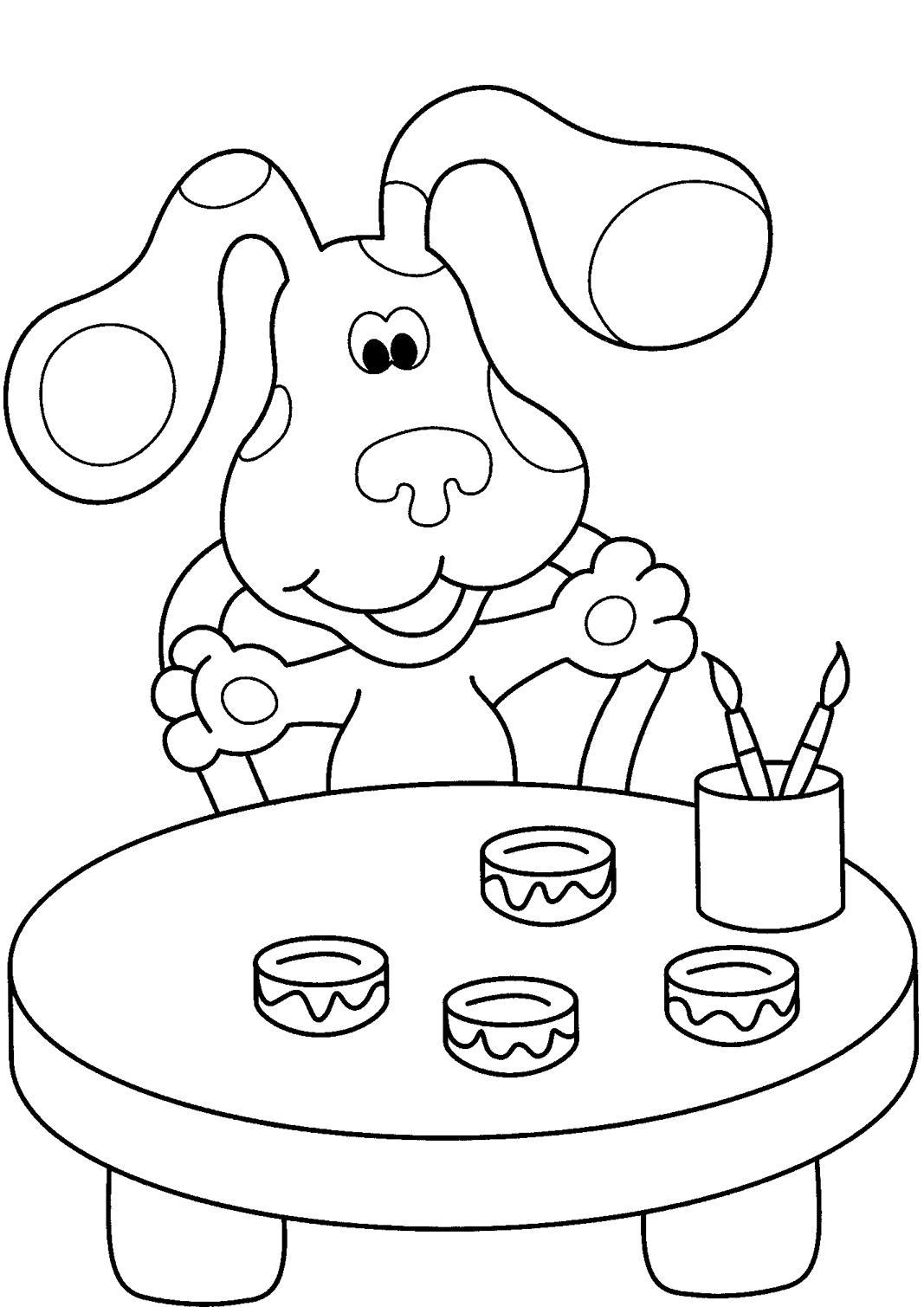 Free Blues Clues Blue and Sidetable Coloring Pages printable