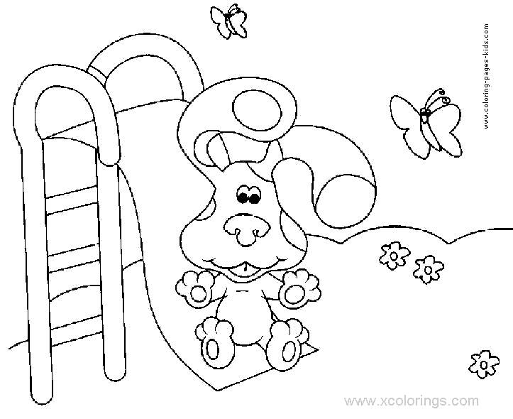 Free Blues Clues Blue is Playing Coloring Pages printable