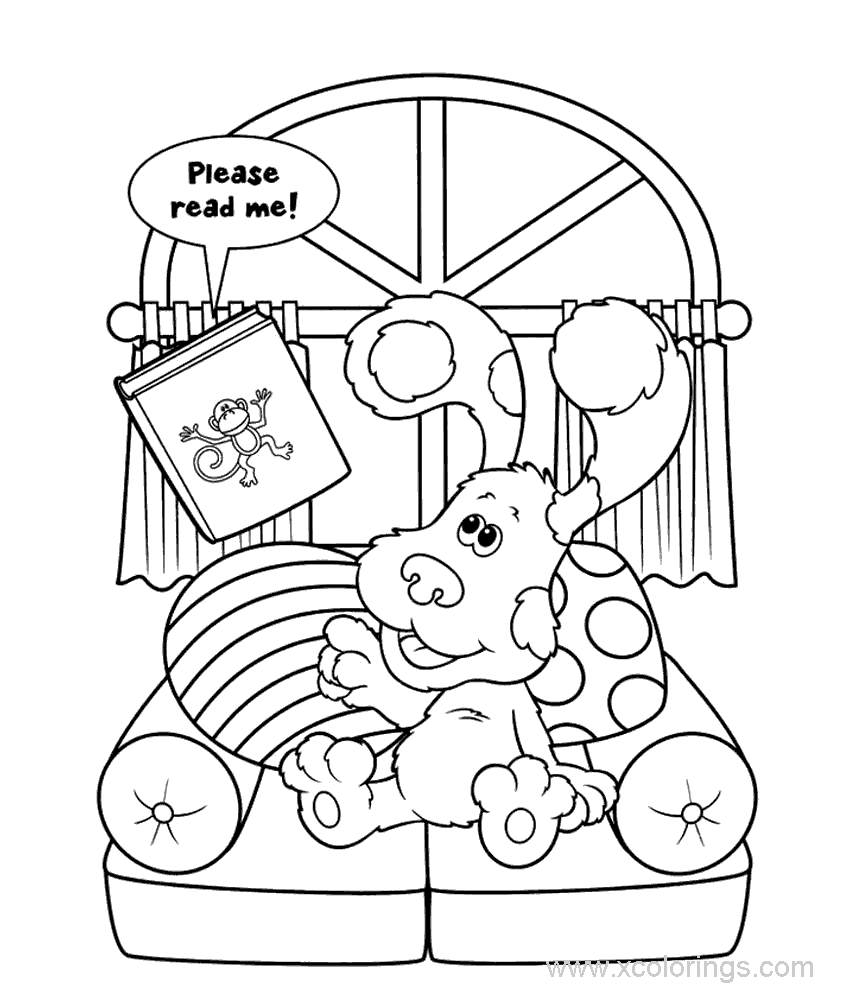 Free Blues Clues Coloring Pages Blue Is Reading printable