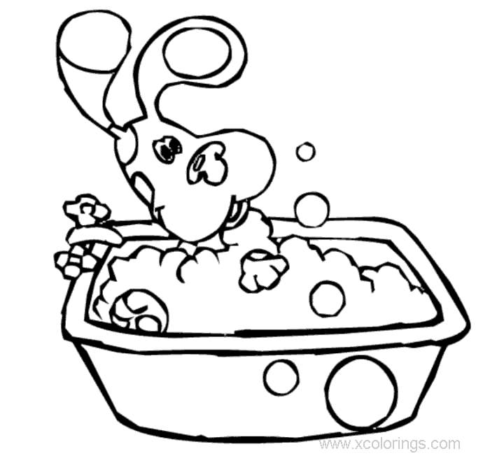 Free Blues Clues Coloring Pages Blue is Bathing printable