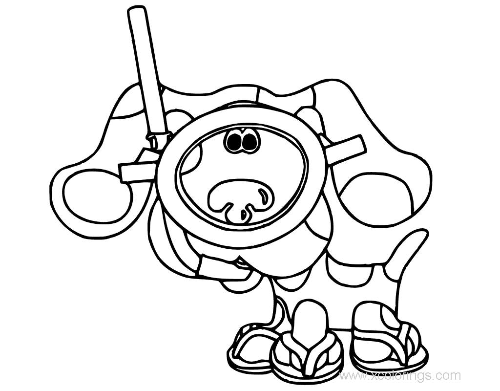 Free Blues Clues Coloring Pages Blue is Diving printable
