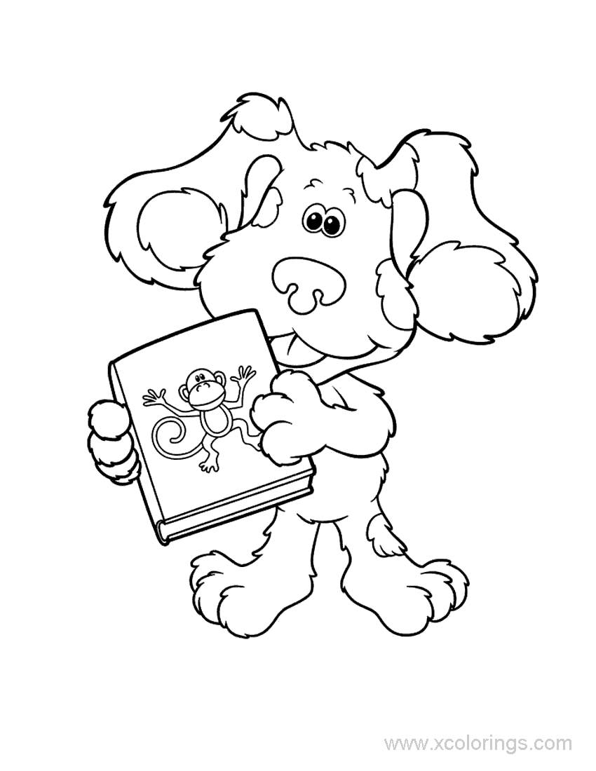 Free Blues Clues Coloring Pages Puppy with Book printable