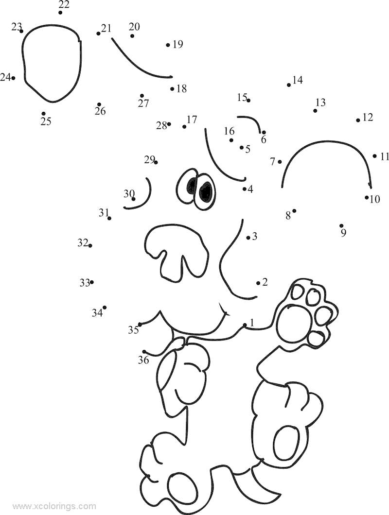 Free Blues Clues Dot to Dot Coloring Pages printable