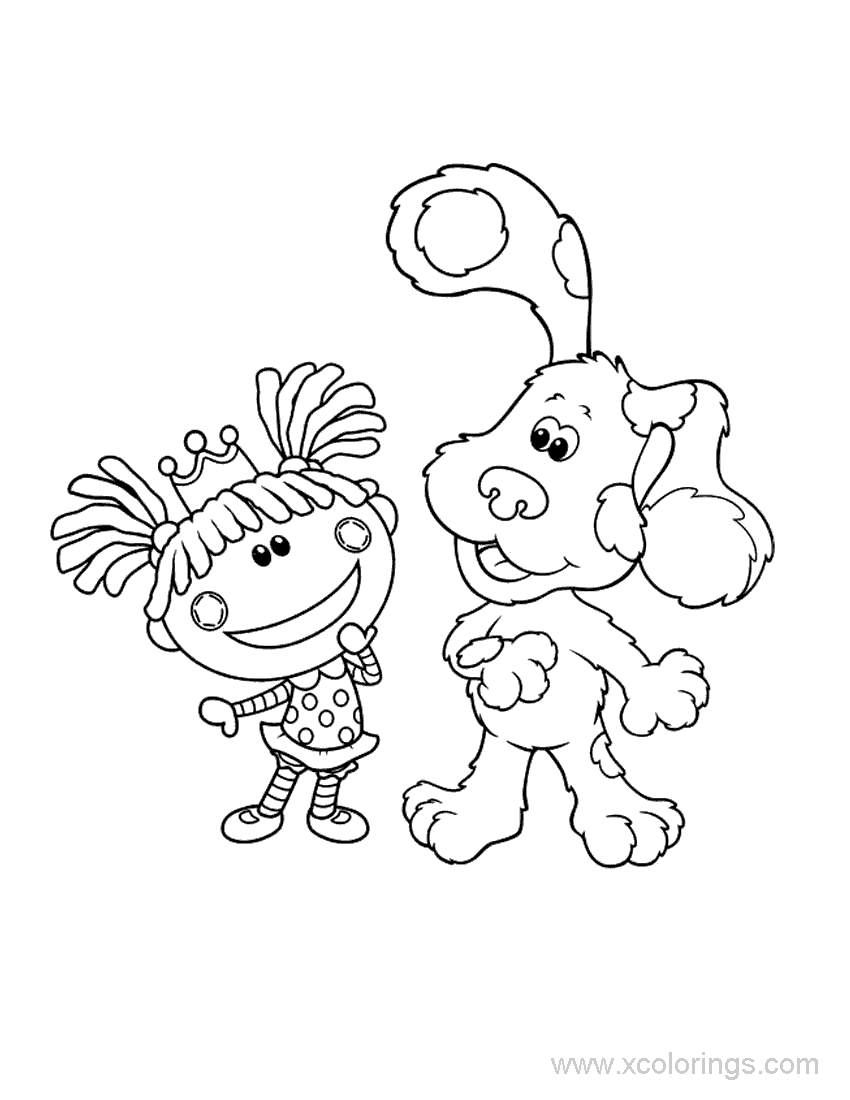 Free Blues Clues Girl and Puppy Coloring Pages printable