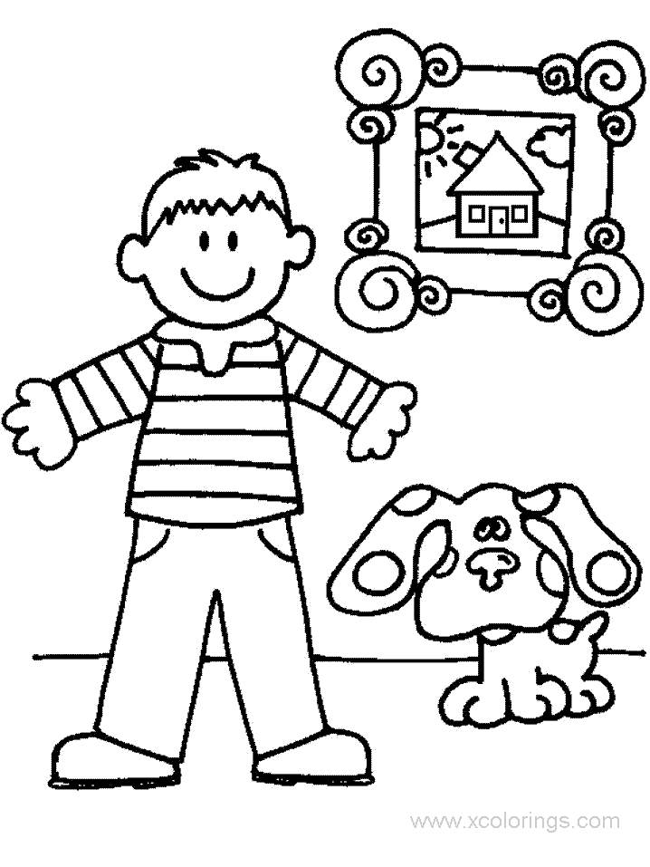 Free Boy and Puppy from Blues Clues Coloring Pages printable
