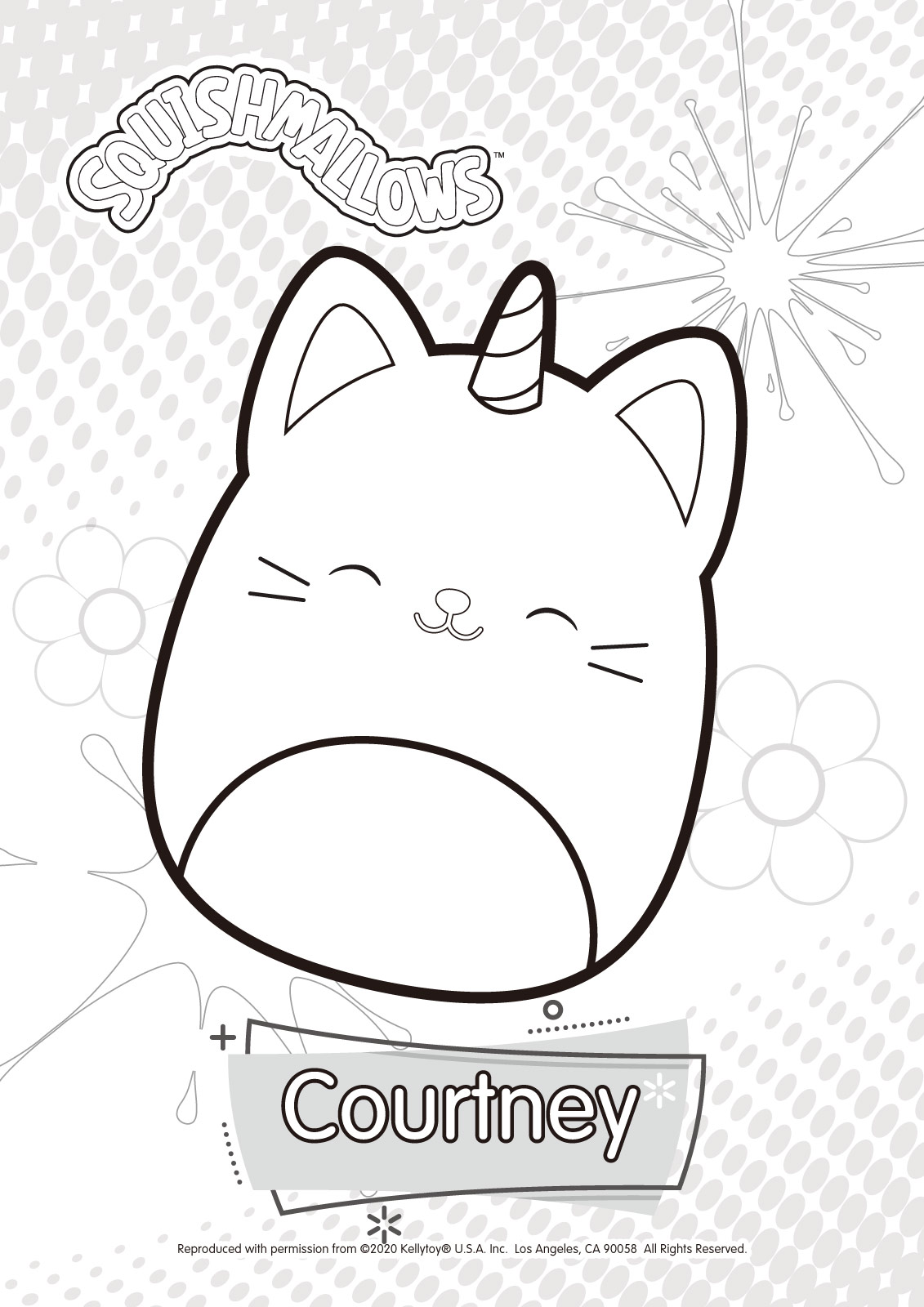 Free COURTNEY CS from Squishmallows Coloring Pages printable