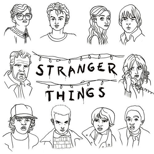 Free Characetsr from Stranger Things Coloring Pages printable