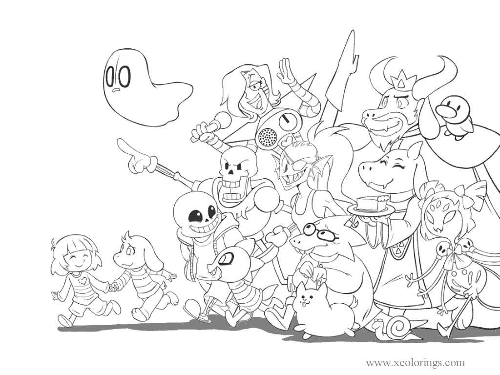 Free Characters from Undertale Coloring Pages printable