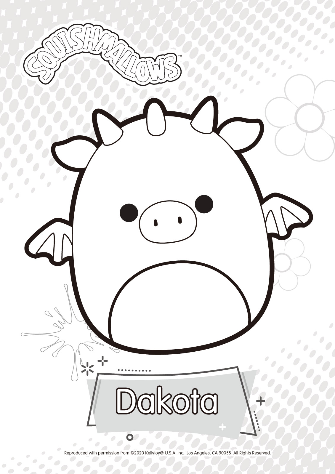 Squishmallow Colouring Sheets Dakota Cs From Squishmallows Coloring Pages Waldo Harvey