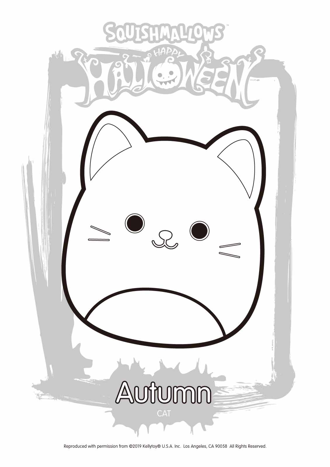 Free Halloween Squishmallows Autumn Coloring Pages printable